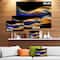 Designart - 3D Gold Blue Wave Design - Abstract Canvas art print